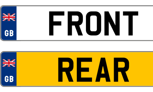 Standard number plate with Flag 