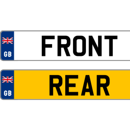 Standard number plate with Flag