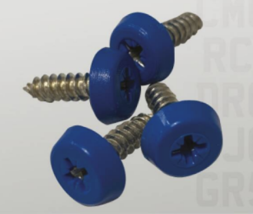 Pack of Blue number plate polytop screws