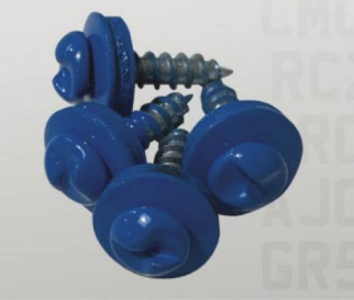 Blue Number Plate Security Screws