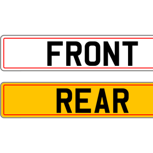 Standard number plate with border 
