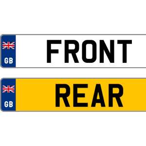 Standard number plate with Flag 