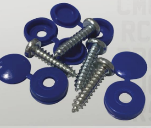 Quality Number Plate Screw Caps in Blue